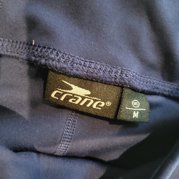 Blue High-Waist Athletic Leggings with White Stripes - Picture 3 of 9